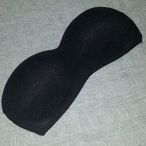 VS PINK black lace strapless bandeau